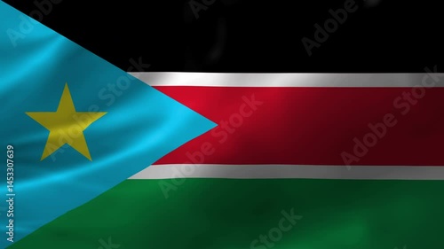 South Sudan Flag Blowing in the Breeze