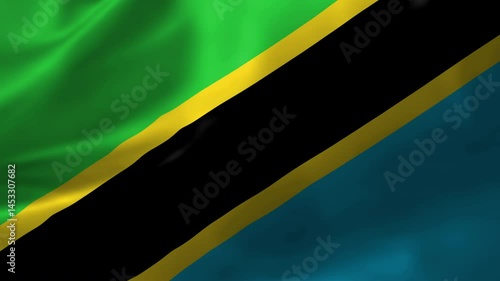 Tanzania Flag Blowing in the Wind