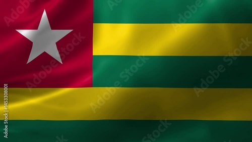 Togo Flag Blowing in the Wind