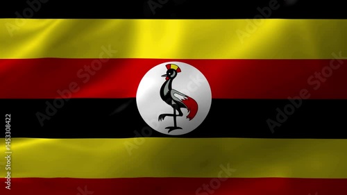 Uganda Flag Waving Proudly