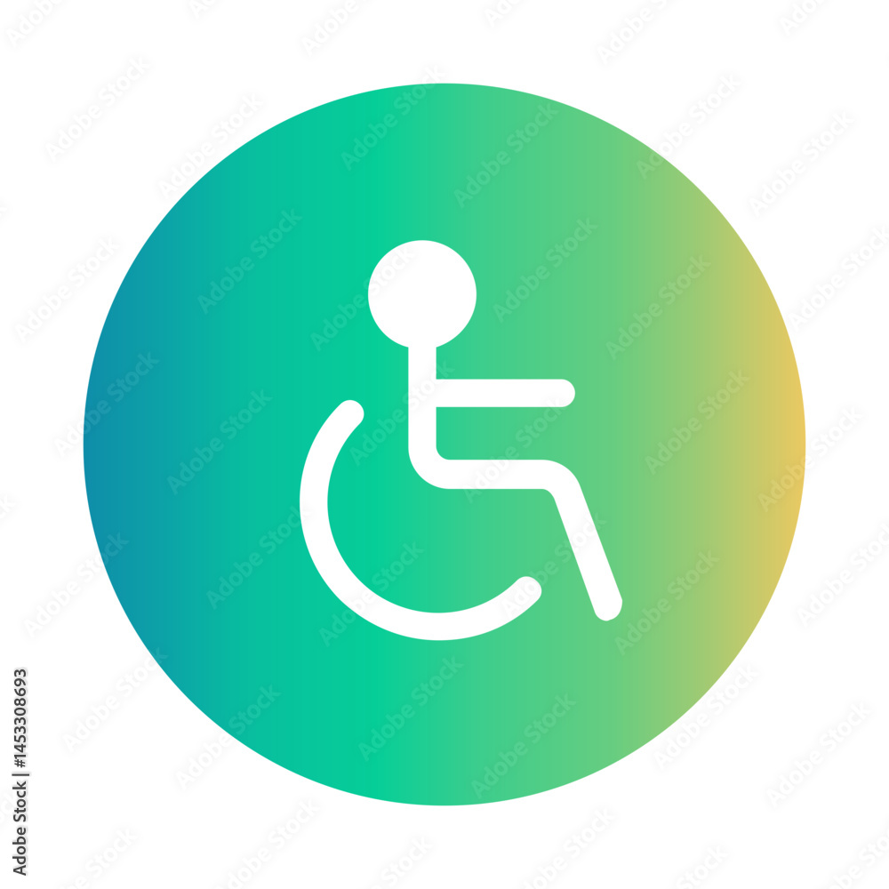 wheelchair Gradient icon wheelchair Gradient icon