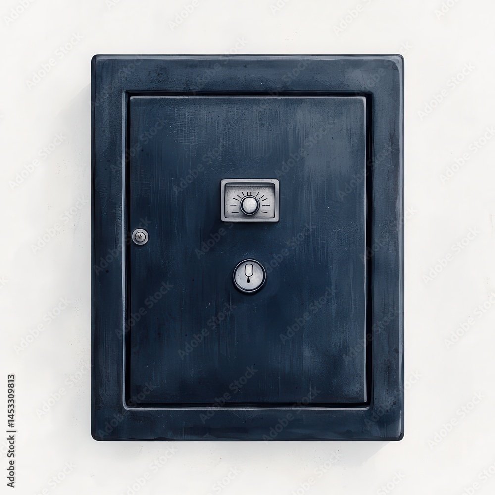 Dark Metal Wall Safe with Lock and Dial for Security Protection Dark Metal Wall Safe with Lock and Dial for Security Protection