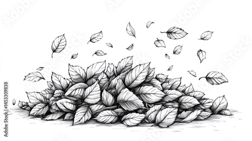 Wallpaper Mural Pile of leaves in wind, artistic illustration Torontodigital.ca