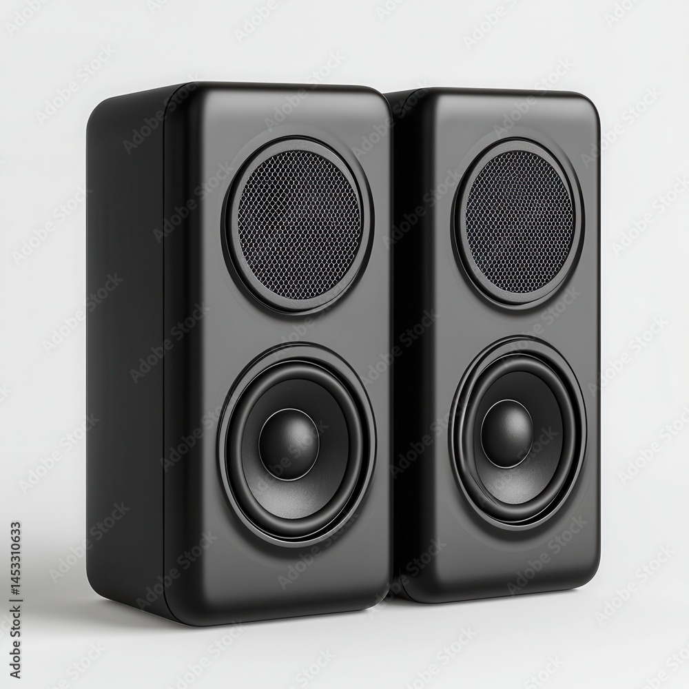 Fototapeta premium Modern Black Speaker Design for Minimalist Audio Enthusiasts
