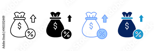 Gross Profit Icon Set Multiple Style Collection