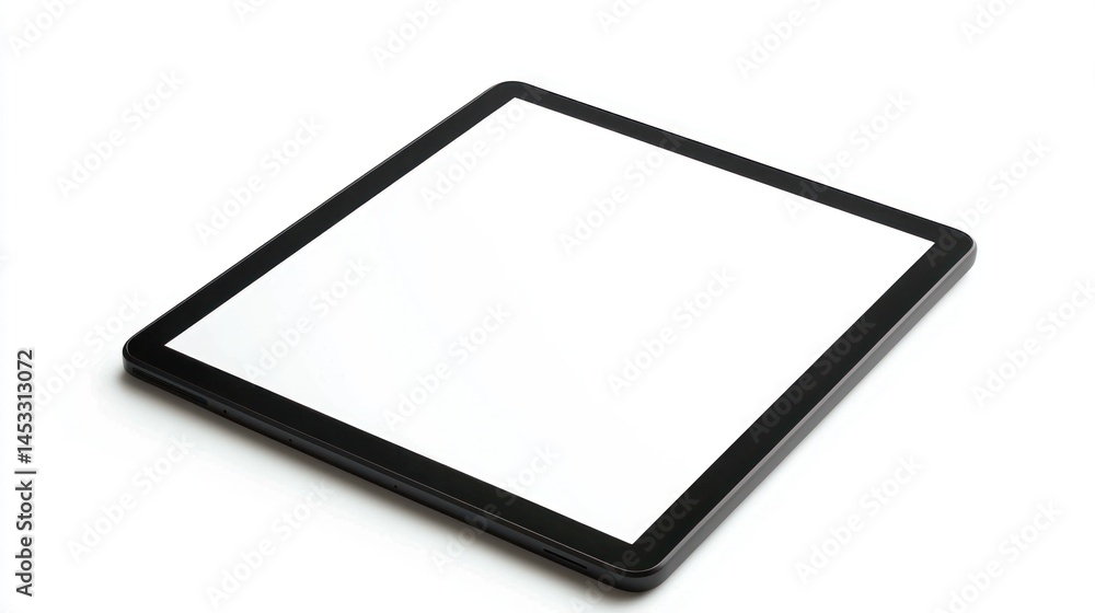 Square digital tablet with thick black border on white background Square digital tablet with thick black border on white background