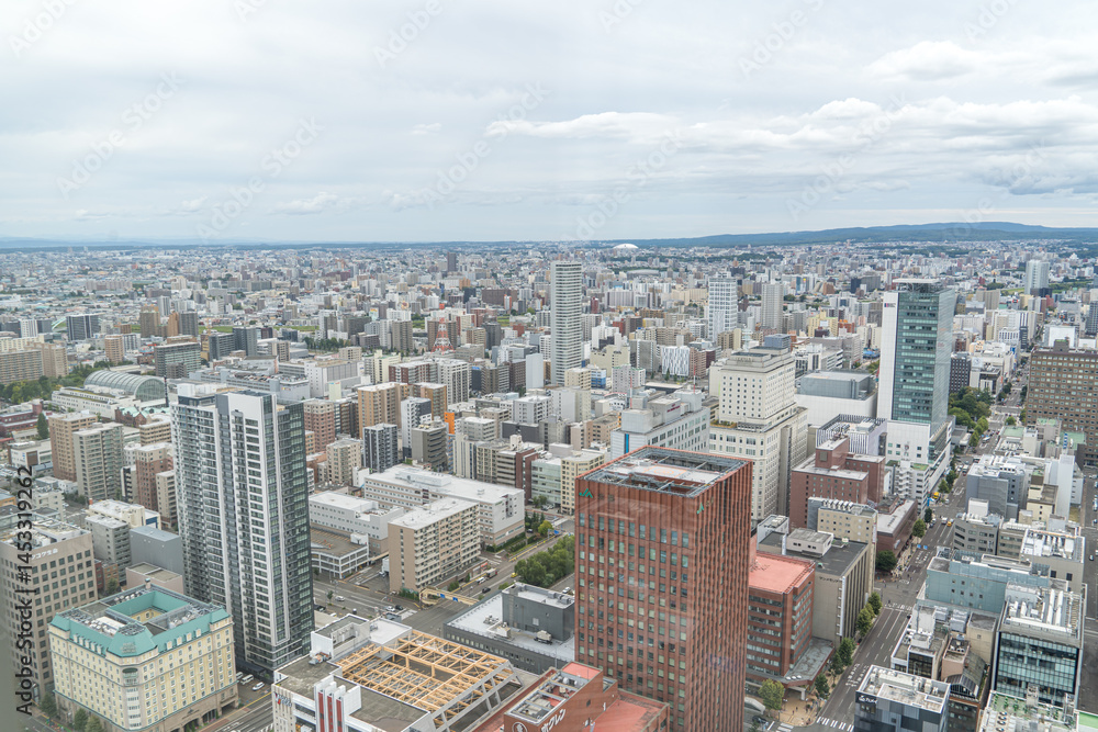 Fototapeta premium 日本の北海道の札幌の展望台から見る街並み