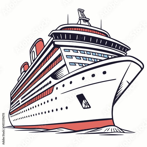 Cruise Ship Vector Illustration For Travel And Vacation Designs Projects