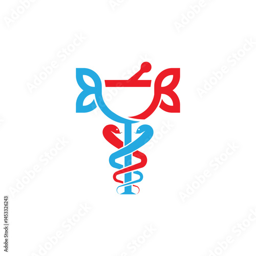herbal apothecary medical icon logo design illustration