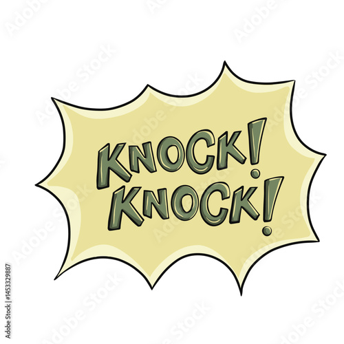 Beige Knock Knock Speech Bubble