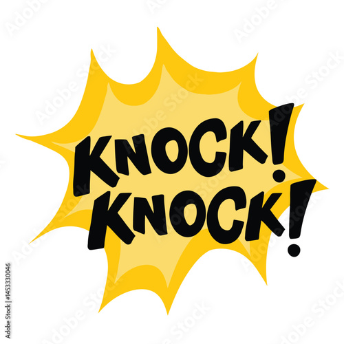Yellow Knock Knock Speech Bubble