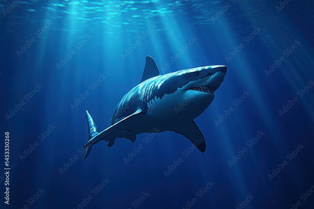 Obraz premium a detailed and realistic illustration of a whale shark swimming in open water