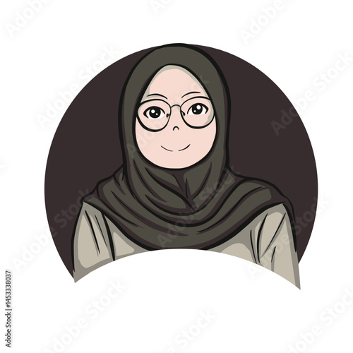 Woman in Olive Hijab and Glasses