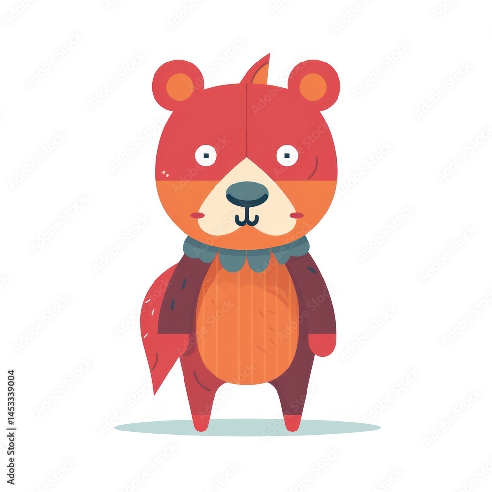 Fototapeta premium Cute and Playful Cartoon Bear Character Illustration for Children's Designs and Branding Needs