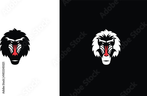 Baboon monkeys standing and walking in different poses vector illustration of wild animals in natural behavior 