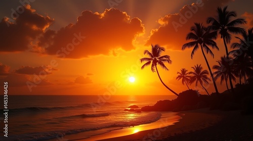 Golden Horizon: A Sunset Paradise