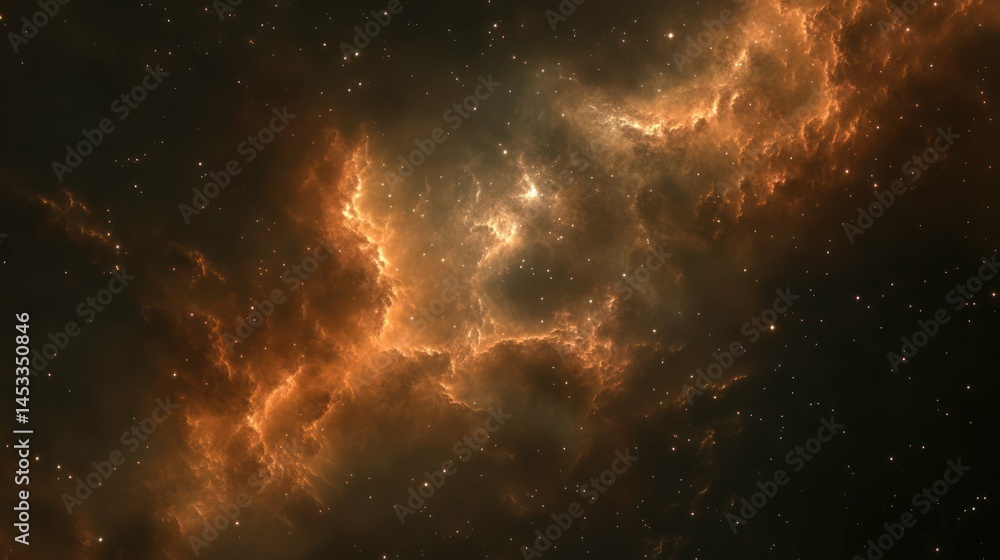 Obraz premium A majestic nebula in a dark night sky filled with brilliant stars.
