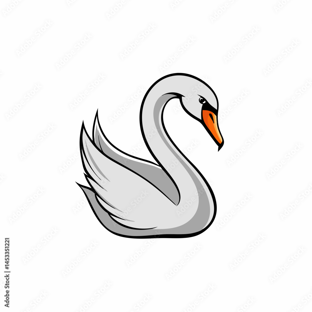 Naklejka premium black swan vector