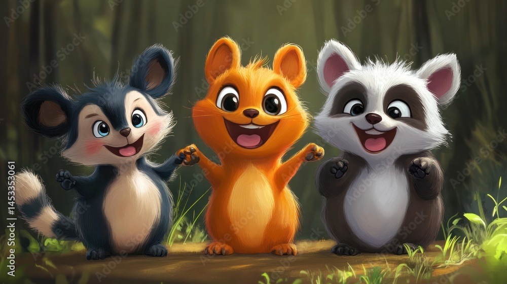 Obraz premium Cute forest animals (3)