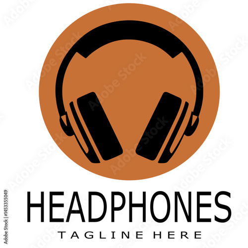 Heaphones icon logo vector image