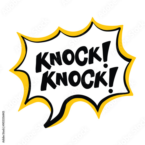 Yellow Knock Knock Speech Bubble