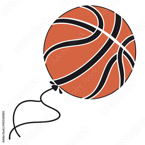 Orange round sport sphere basketball ball vector illustration for a team game