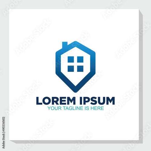 home and point logo design concept, building logo inspiration, construction icon logos
