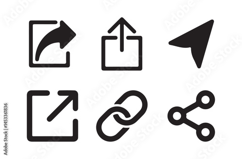 Share icon set. Connection symbol. Connect, data sharing. link symbol. Sharing sign. Arrow symbol. Vector Illustration eps 10