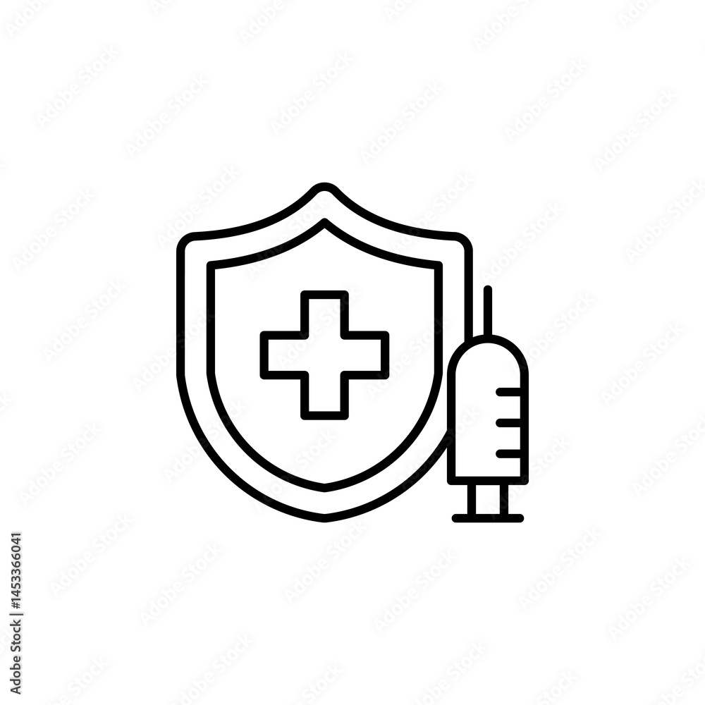 Obraz premium Medical Vaccination icon vector sign
