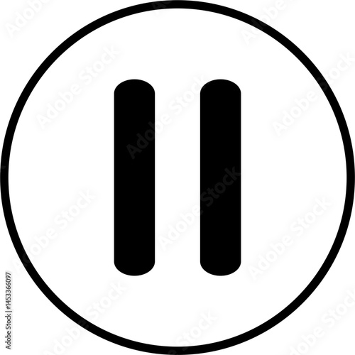 Pause icon. Music player interface illustration 