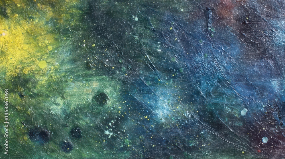 Fototapeta premium Cosmic Oil Painting with Bright Space Hues