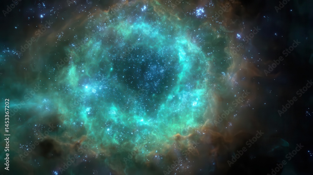 Obraz premium Crystal Nebula Forming Around Dark Matter Core