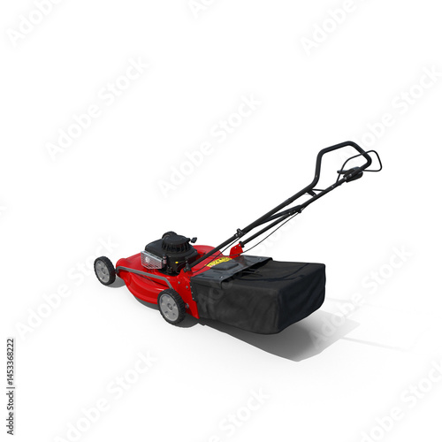 Push lawn mower isolated transparent background