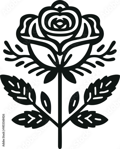 High-Quality Vector Illustration of Rose Flower Head for Print and Web Use