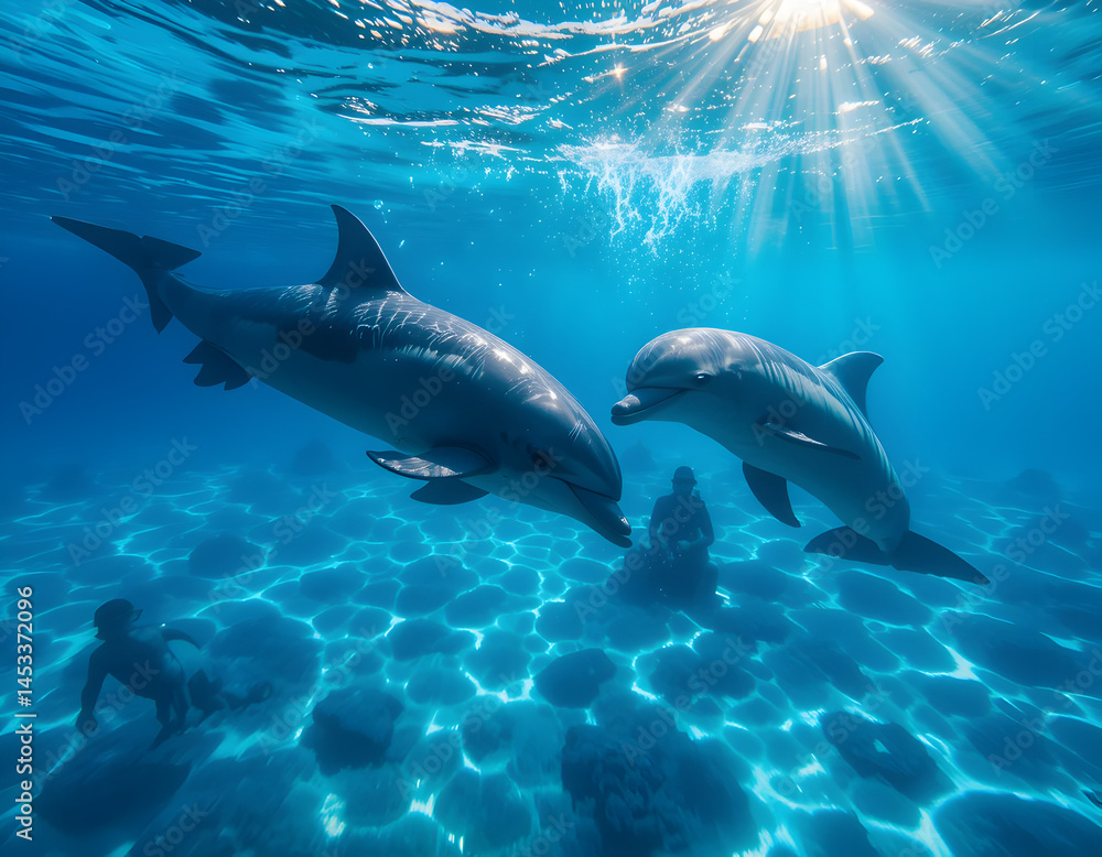Fototapeta premium dolphins in the sea