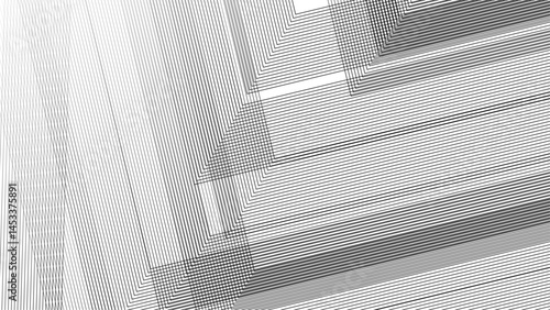 Abstract linear background with overlapping diagonal and horizontal lines, Trendy geometric pattern in monochrome style. Thin lines with gradient effect creating modern and stylish design.
