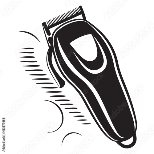 Electrical hair clipper or shaver Vector Black silhouettes. with white background