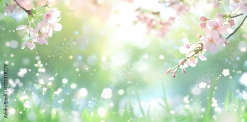 pink flowers bloom, in the Spring Season with Soft Focus Theme