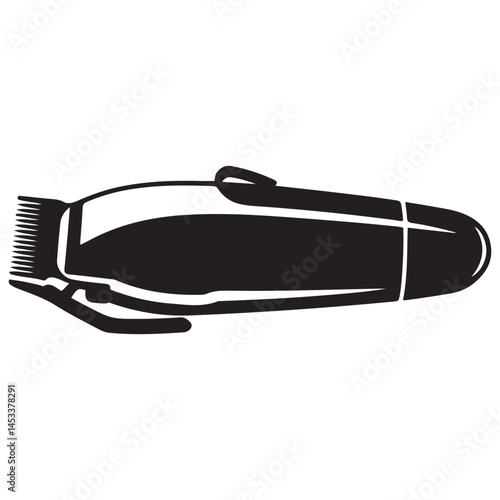 Electrical hair clipper or shaver Vector Black silhouettes. with white background
