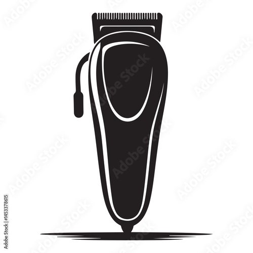 Electrical hair clipper or shaver Vector Black silhouettes. with white background