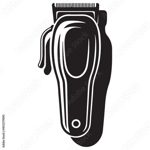 Electrical hair clipper or shaver Vector Black silhouettes. with white background