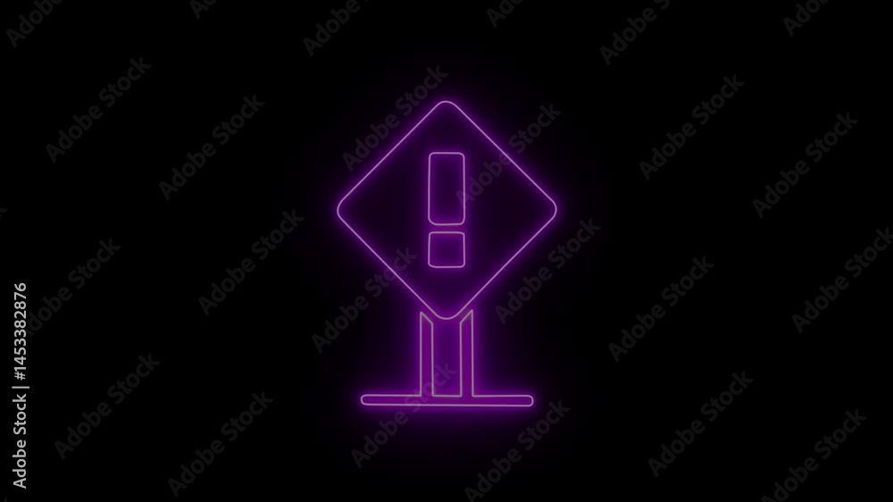 Glowing neon line Exclamation mark in square frame icon isolated on black background. Warning icon. Attention sign. report icon. danger warning important sign. 4K Video motion graphic animation. Glowing neon line Exclamation mark in square frame icon isolated on black background. Warning icon. Attention sign. report icon. danger warning important sign. 4K Video motion graphic animation.