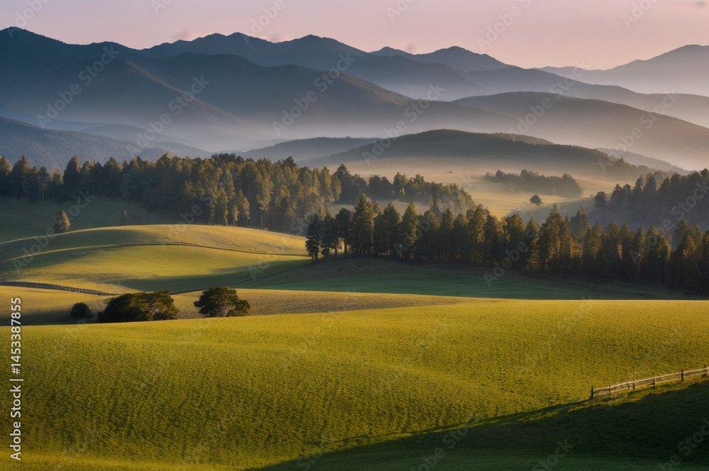 Fototapeta premium Rolling hills in at high altitude