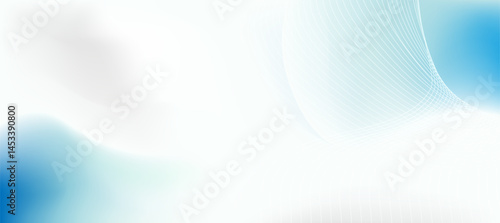 Minimal liquid white ligh blue gradient abstract background with wave line patterns. Vector illustration.