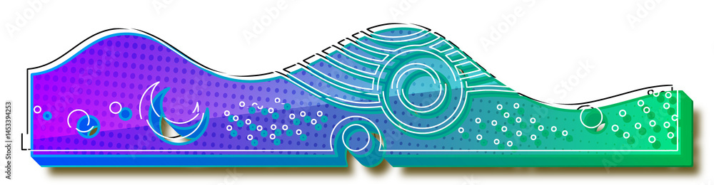 Fototapeta premium Colorful absract shape footer border