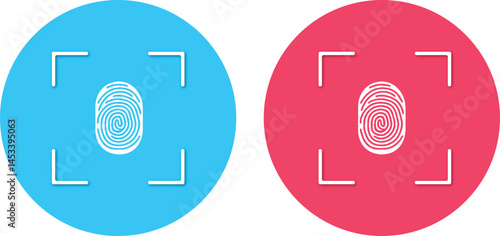 Fingerprint icons. Thumb finger logo. Unique touch id. Vector design.
