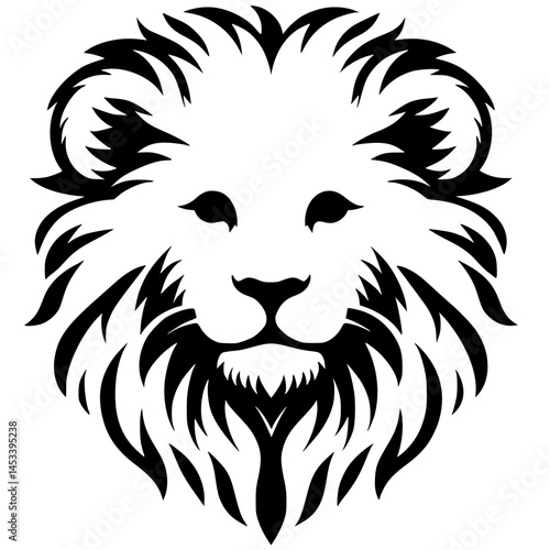 Lion cub portrait silhouette