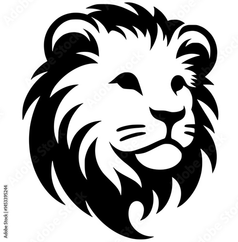 Lion cub portrait silhouette