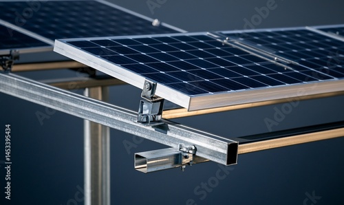 Solar panels mounted on a metal frame