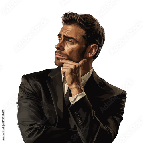 potrait of business thinking
